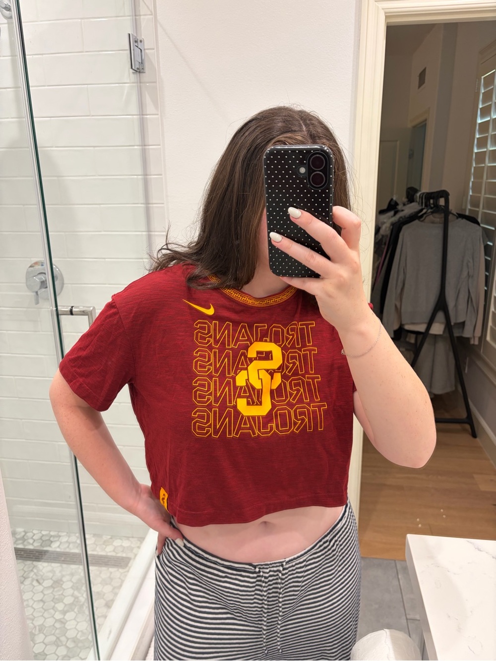 Nike Dri-FIT Heathered Red Tee with Yellow Trim